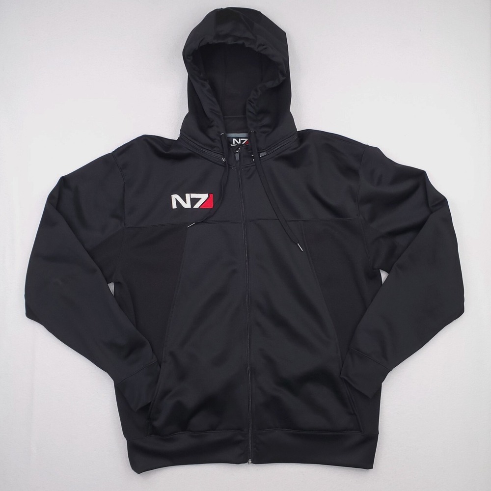 Mass Effect Bioware Jacket Mens XXL Black N7 Hoodie Thick Heavyweight Cosplay
